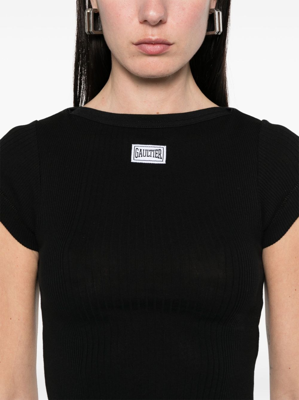 Tシャツ・カットソー JeanPaul GAULTIER SS25 CROP BABY TEE (TS105PJ054 01) crop baby tee woman black - JEAN PAUL GAULTIER - d — 2